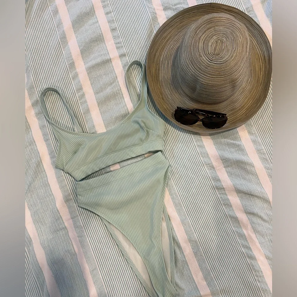 ASOS Sage Ribbed Bikini Set - Picture 1 of 4